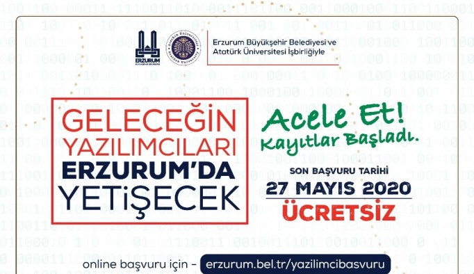 Erzurum’da şimdi yazılım vakti