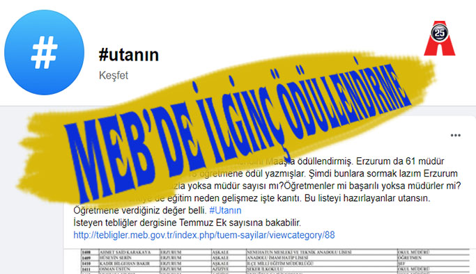 MÜDÜRLER KENDİNİ ÖDÜLLENDİRİNCE ÖĞRETMENLER İSYAN ETTİ