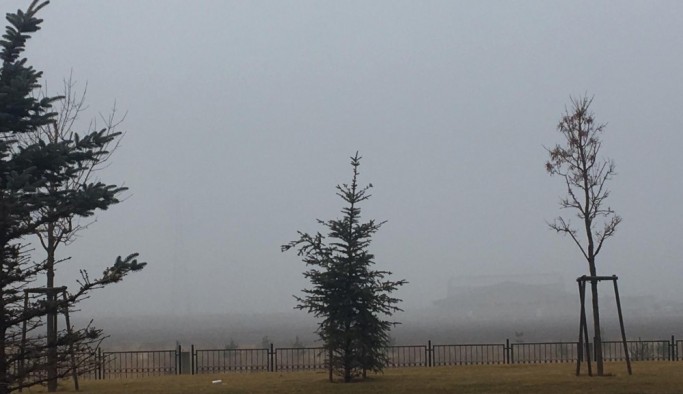 Erzurum güne sisle uyandı