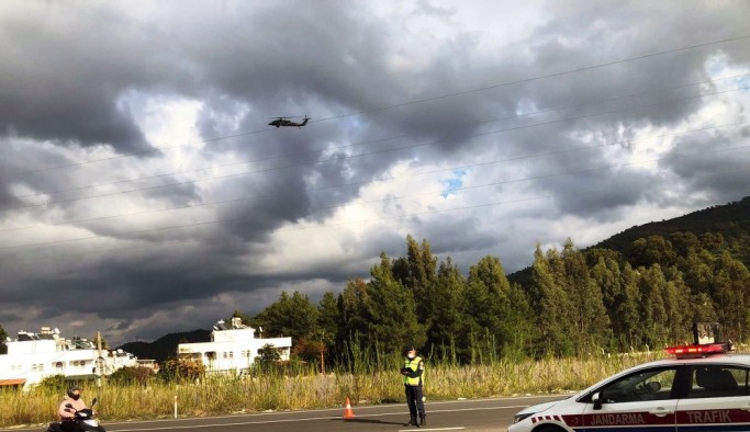 Jandarma'dan helikopterli trafik denetimi