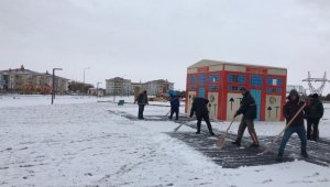 Aziziye'de karla mücadele seferberliği