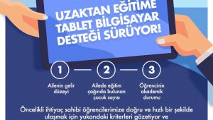 Uzaktan eğitime tablet bilgisayar desteği sürüyor