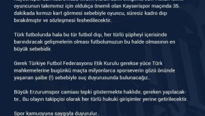 BB Erzurumspor Jaw Achka'yı süresiz kadro dışı bıraktı