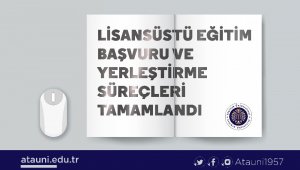 Lisansüstü Eğitim Başvuru ve Yerleştirme Süreçleri tamamlandı