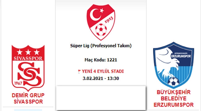 Sivas - Erzurumspor maçını...