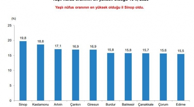 Türkiye'de yaşlı nüfus 10 yılda yüzde 49,3 arttı