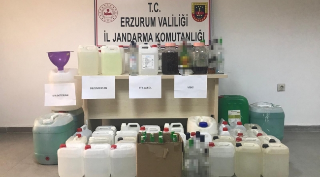 Erzurum'da sahte alkol ve dezenfektan operasyonu