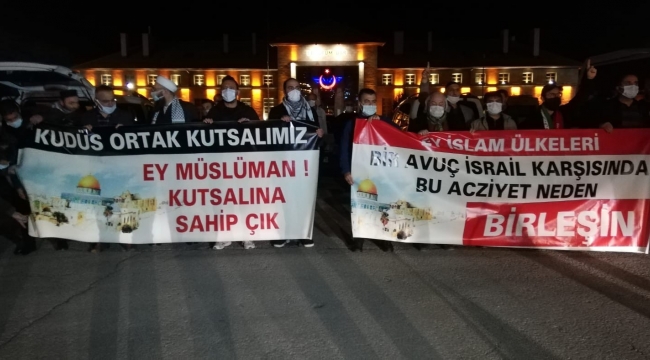 Erzurum'dan Filistin'e destek İsrail'e sert tepki