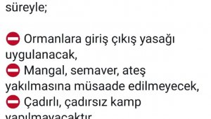 Sivas'ta ormanlık alanlara girişler yasaklandı