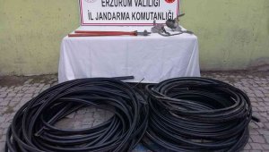 Kablo hırsızları jandarmadan kaçamadı