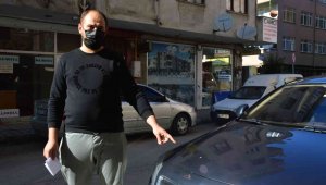 Park halindeki aracına yorgun mermi düştü, sürücü şoke oldu