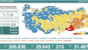 Son 24 saatte korona virüsten 215 kişi hayatını kaybetti