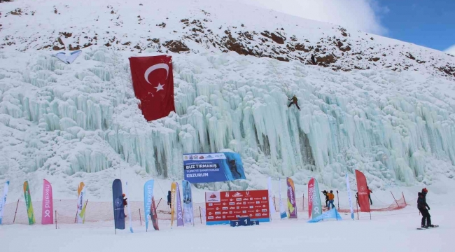 Buz duvarı Türkiye Buz Tırmanış Şampiyonası'na ev sahipliği yaptı