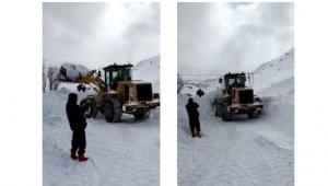 Çat'ta çığ düşmesi sonucu yolda mahsur kalan vatandaşlar Büyükşehir belediyesi ekiplerince kurtarıldı