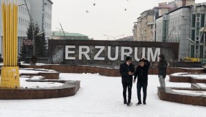 Erzurum beyaz örtüyle kaplandı