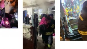 Yangında mahsur kalan Afganlı aileyi...