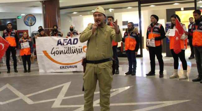 AFAD Erzurum Gönüllüleri Çanakkale'yi unutmadı
