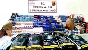 Erzurum'da piyasa değeri 215 bin TL olan kaçak malzeme ele geçirildi