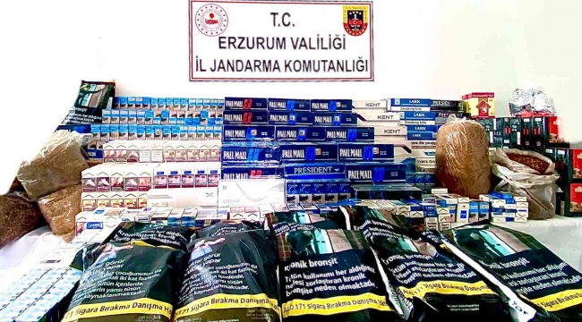 Erzurum'da piyasa değeri 215 bin TL olan kaçak malzeme ele geçirildi