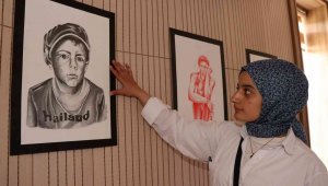 Duyguların kara kalem resim sergisi açıldı