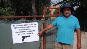 Hırsızlığa karşı tabanca resimli, "Biz 112'yi aramayız" önlemi