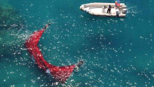Deniz polisinden Türk bayrağı operasyonu