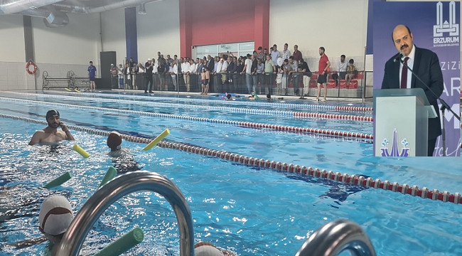 Aziziye Belediyesi'nin Yarı Olimpik Yüzme Havuzu hizmette