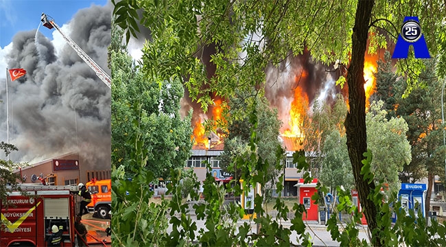 Atatürk Üniversitesi merkez yemekhanedeki yangın güçlükle kontrol altına alındı