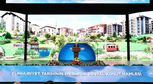 Cumhurbaşkanı Erdoğan, Cumhuriyet tarihinin en büyük sosyal konut projesinin detaylarını paylaştı