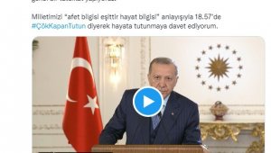 Cumhurbaşkanı Erdoğan: "Deprem tatbikatına ayıracağımız birkaç dakikayla ömrümüze ömür katacak bir deneyim kazanacağız"