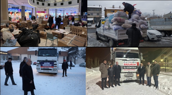 Erzurum'dan yardımlar sürüyor