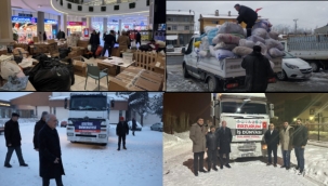 Erzurum'dan yardımlar sürüyor