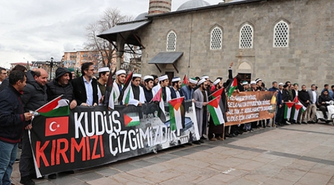 Mescid-i Aksa'ya saldırıya Erzurum'dan kınama