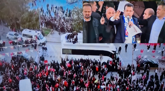 Erzurum'da İmamoğlu'na taşlı saldırı