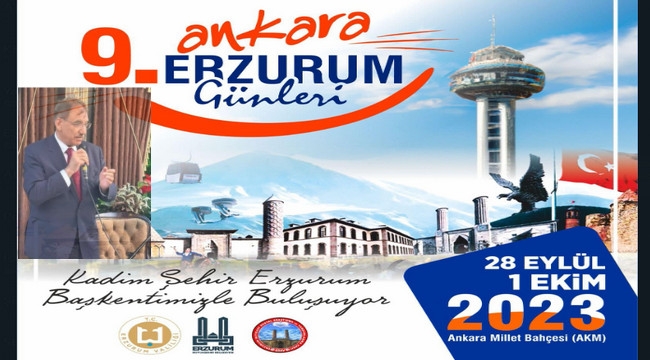 Ankara'daki "Erzurum Tanıtım Günleri" 28 Eylül-1 Ekim tarihleri arasında