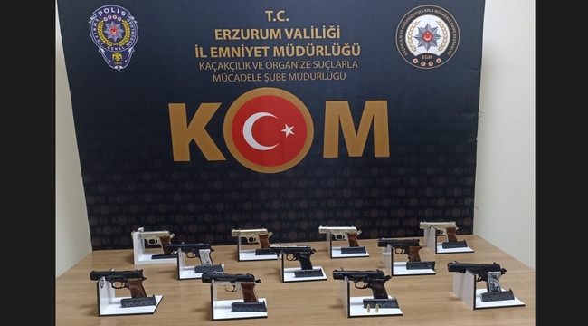 Bu tabancalar Erzurum'da ele geçirildi