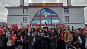 Atatürk Üniversitesi'nde İsrail'i protesto yürüyüşü