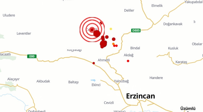 Gümüşhane ve Erzincan'da iki deprem