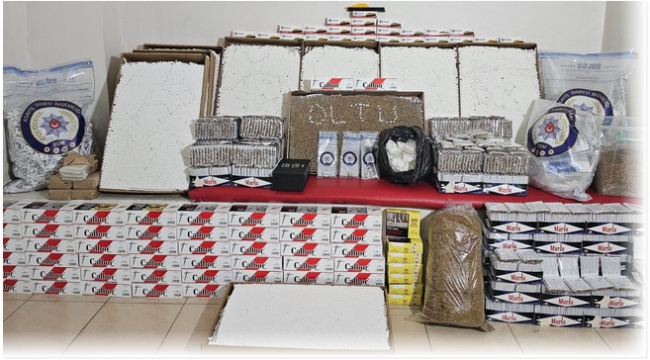 Erzurum polisinden kaçak sigara ve uyuşturucu operasyonları