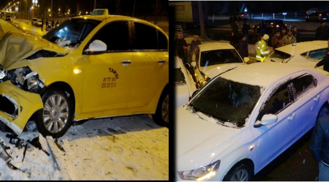 Erzurum'da 30 aracın karıştığı zincirleme kaza