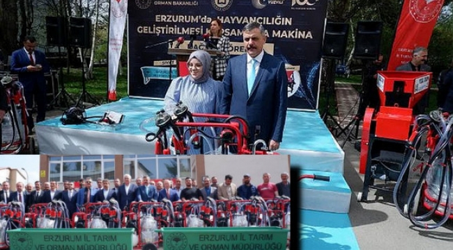Erzurum'da çiftçiye makine desteği