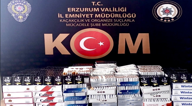 Erzurum'da kaçak sigara operasyonu