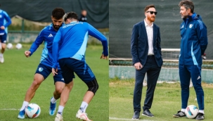 Mavi-Beyazlı ekip antrenmanda