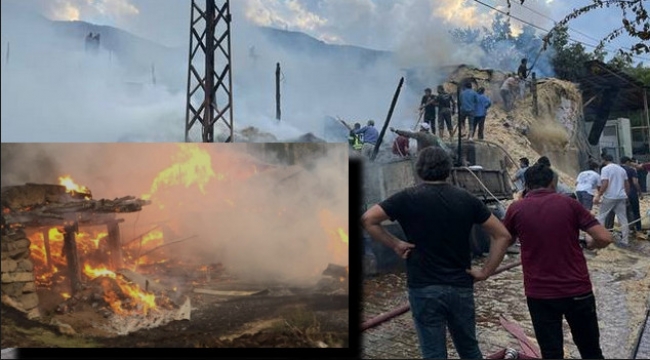 Tortum'da 2 ev, 1 samanlık, 1 ahır kül oldu