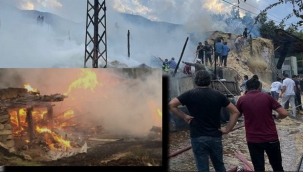 Tortum'da 2 ev, 1 samanlık, 1 ahır kül oldu