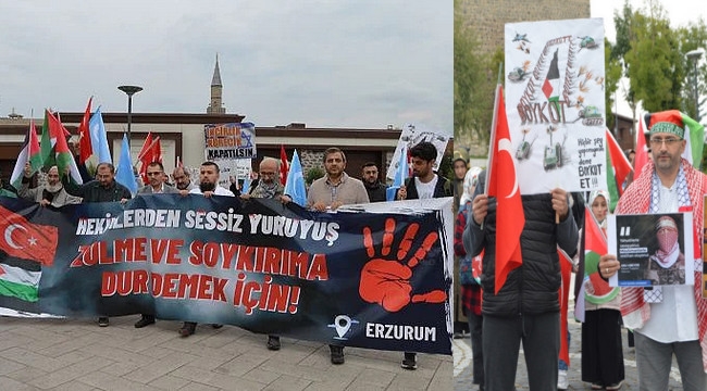 Erzurum'da hekim ve sağlık çalışanlarının sessiz yürüyüşü 45. haftada