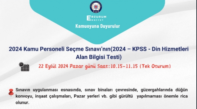 KPSS için uyarı