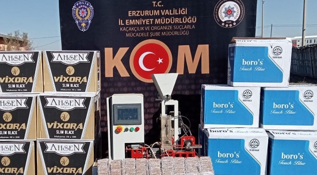 Erzurum'da kaçak sigara operasyonu