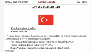 Erzurum'da 2 Vali Yardımcısı ve 10 Kaymakam değişti