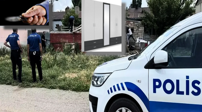Polise bıçak çeken şüpheli, yatak odası dolabında yakalandı